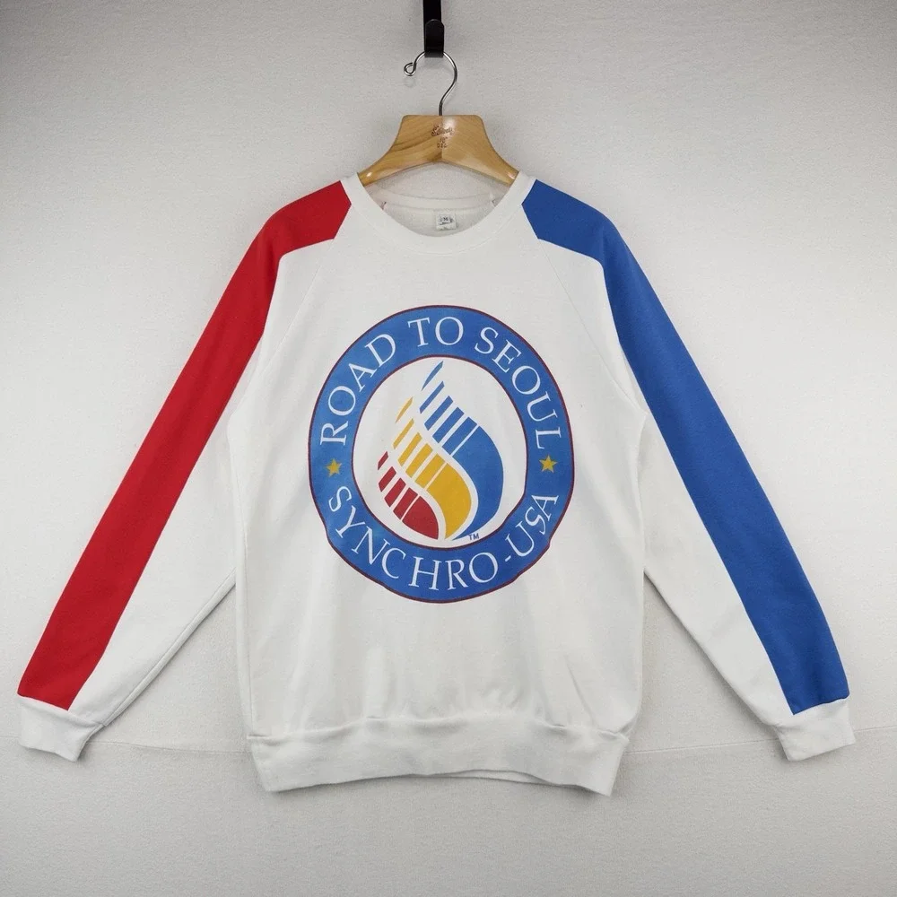 Vintage 1988 XL Seoul Olympics Synchronized Swimming Crewneck Sweatshirt M - USA